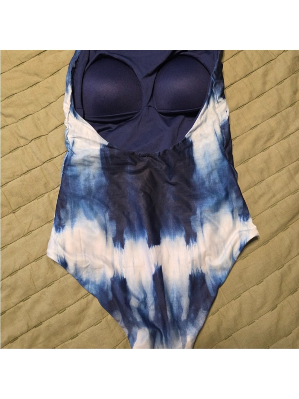 Cosita Linda NWT Swim Tie Dye Blue One Piece Size XL Shell Accent Swim Suit - Picture 4 of 7